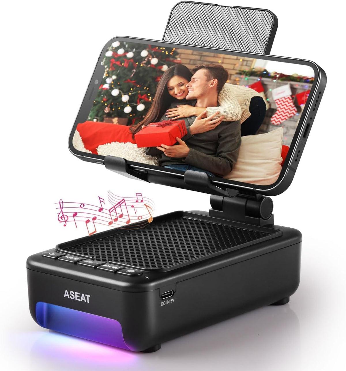 Phone stand with Bluetooth speaker