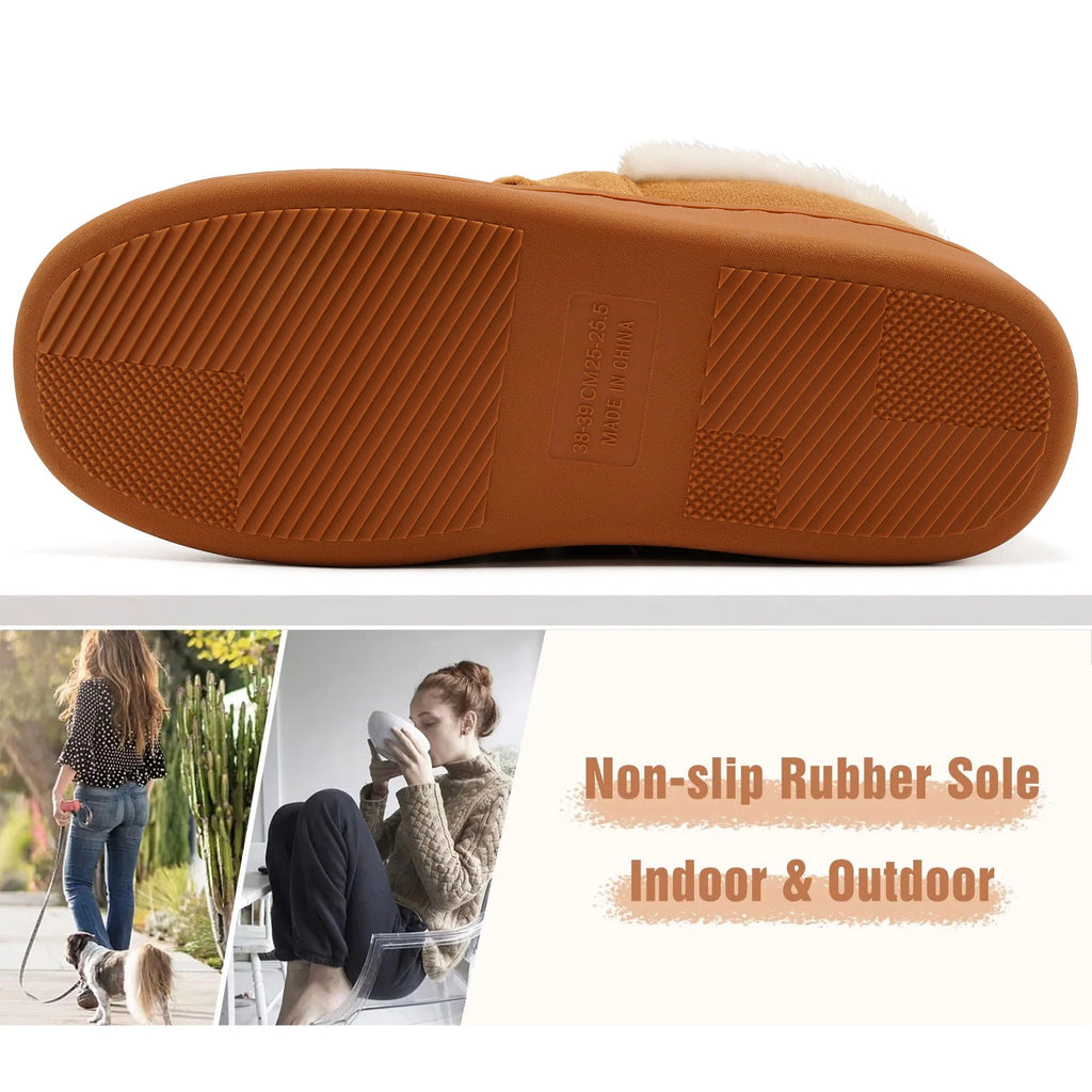 Fuzzy Memory Foam Slippers for Women Comfortable Warm House Shoes
