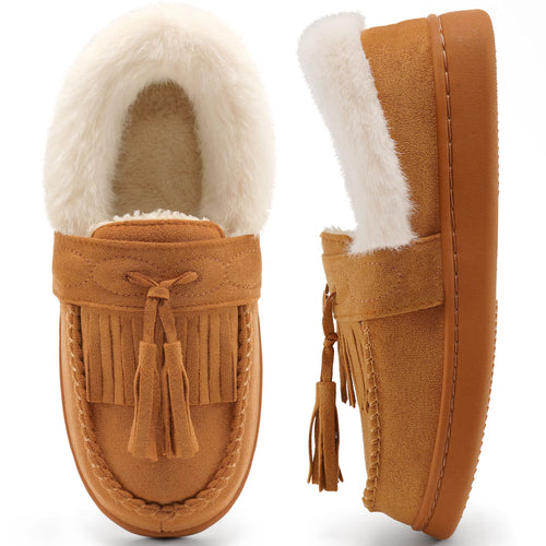 Fuzzy Memory Foam Slippers for Women Comfortable Warm House Shoes