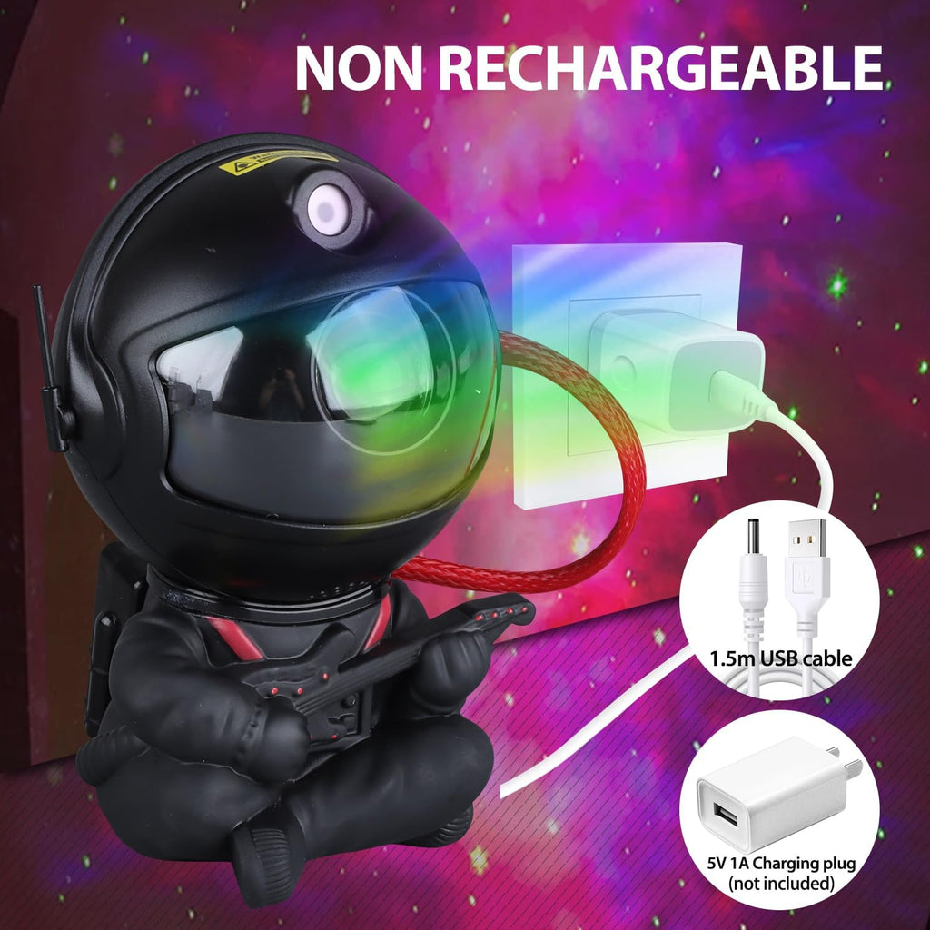 Astronaut Galaxy Star Projector for Kids, Black Guitar