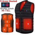 Men Motorcycle Rider Heated Vest Autumn Winter Smart Heating Cotton Vest Heated V Neck Vest Women Outdoor Vest Winter Warm Vest