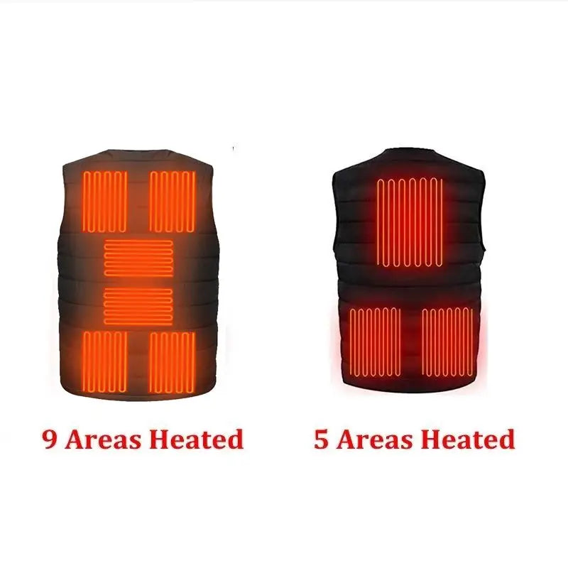 Men Motorcycle Rider Heated Vest Autumn Winter Smart Heating Cotton Vest Heated V Neck Vest Women Outdoor Vest Winter Warm Vest