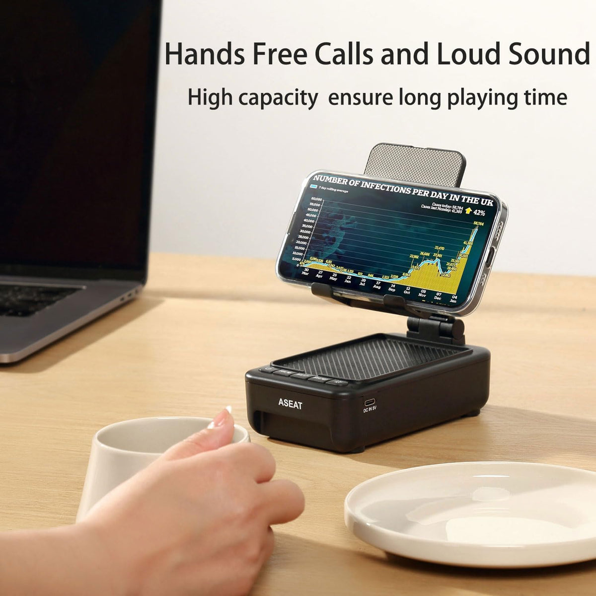 Gifts for Men Him, Cell Phone Stand with Bluetooth Speaker&Led Color Changing Light, Unique Gifts for Women Dad Her Husband, Cool Tech Gadget Wireless Speaker, Birthday Gifts for Men, Ideal Gifts
