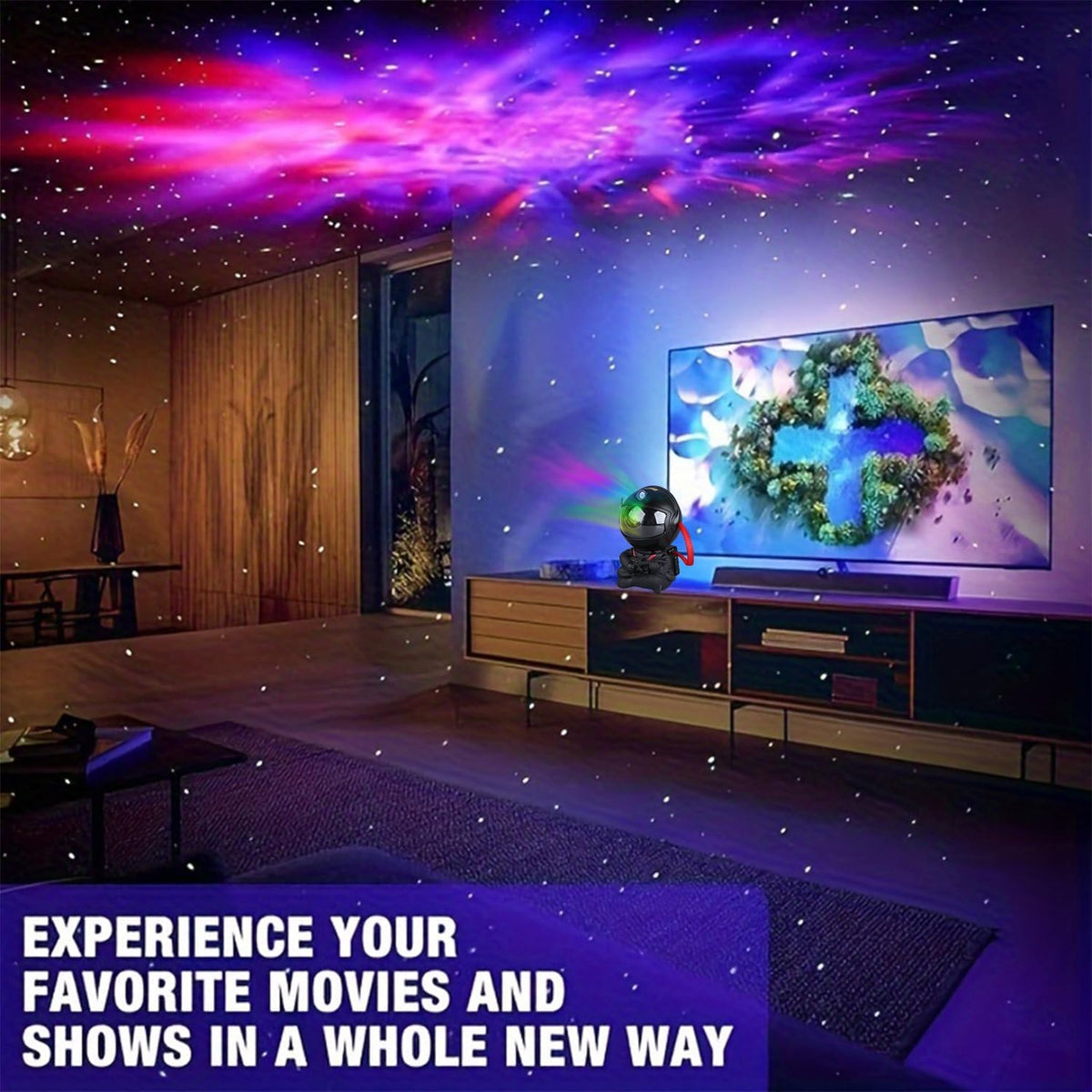 Astronaut Galaxy Star Projector for Kids, Black Guitar