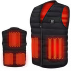 Men Motorcycle Rider Heated Vest Autumn Winter Smart Heating Cotton Vest Heated V Neck Vest Women Outdoor Vest Winter Warm Vest