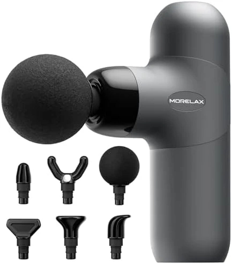 Mini Massage Gun, Percussion Muscle Massager with 6 Heads & 4 Speeds, Compact Portable Massage Gun for Home, Sports & Travel